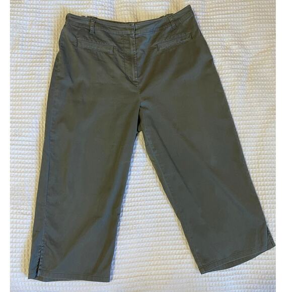 Chico’s Forrest Green Chino Style Capri Pants Size 1 (Medium 8) Minimalist - Picture 10 of 10